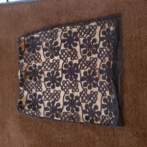 Max Studio Black Lace Stretchy Skirt - Layered, Medium, pre-loved